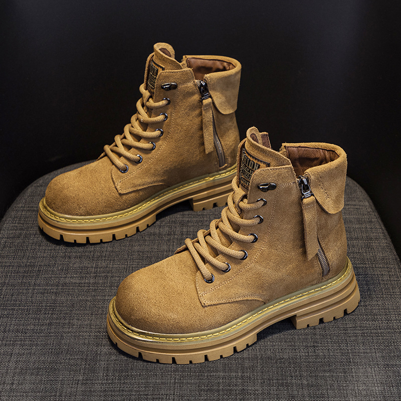 Youtube Leatherwork - 2025 botas curtas de couro fosco