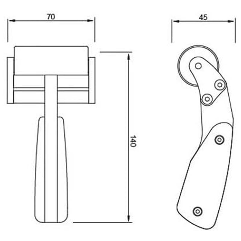 Leatherwork Roller - Rolo inclinado AT29, cabo de rolo