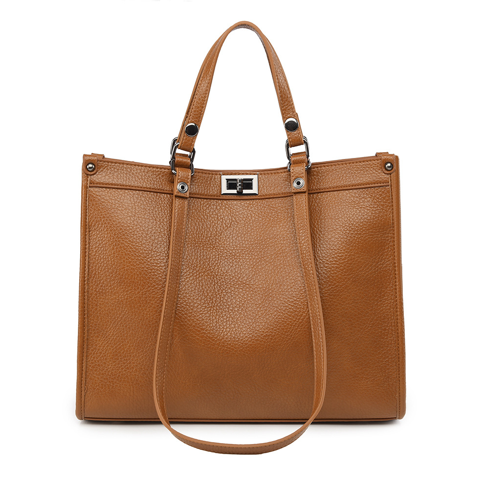 Leather Work Bag Women - Bolsa tote feminina de grande capacidade,