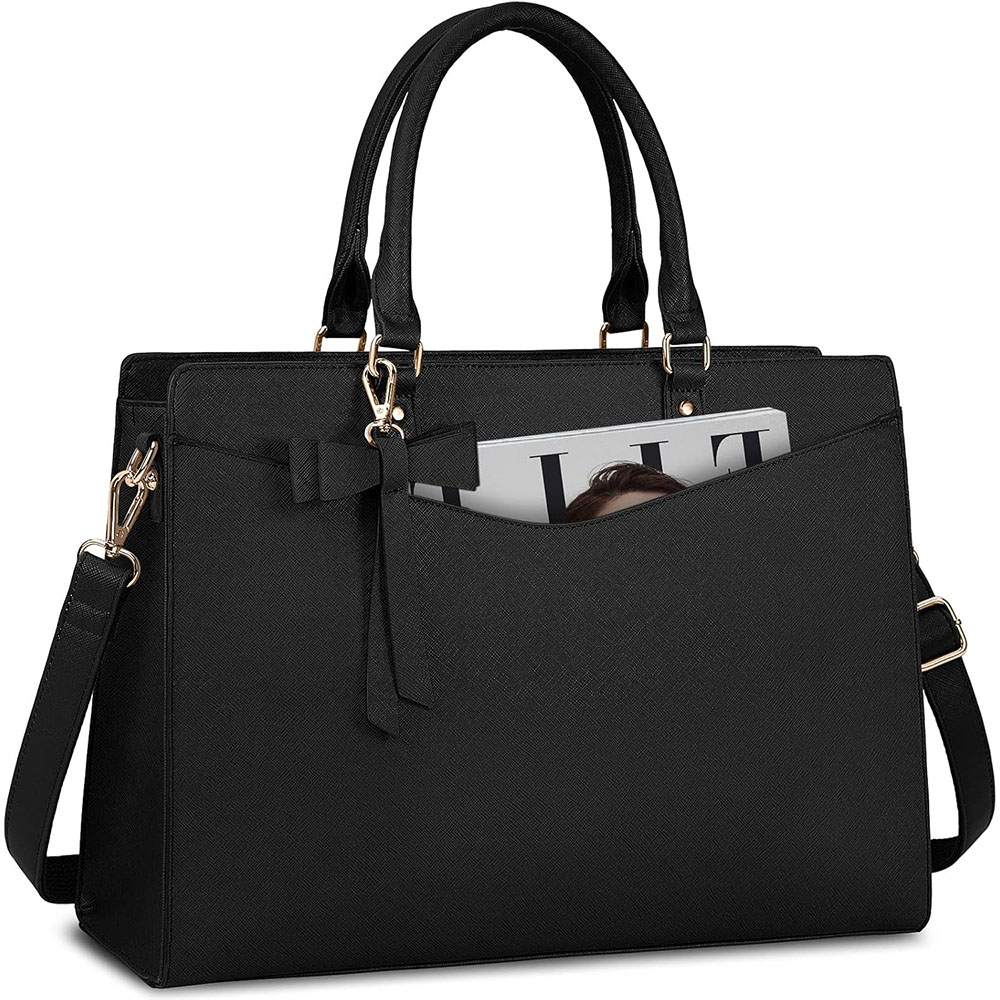 Leather Work Laptop Bag - Bolsa para Laptop Feminina de 15,6
