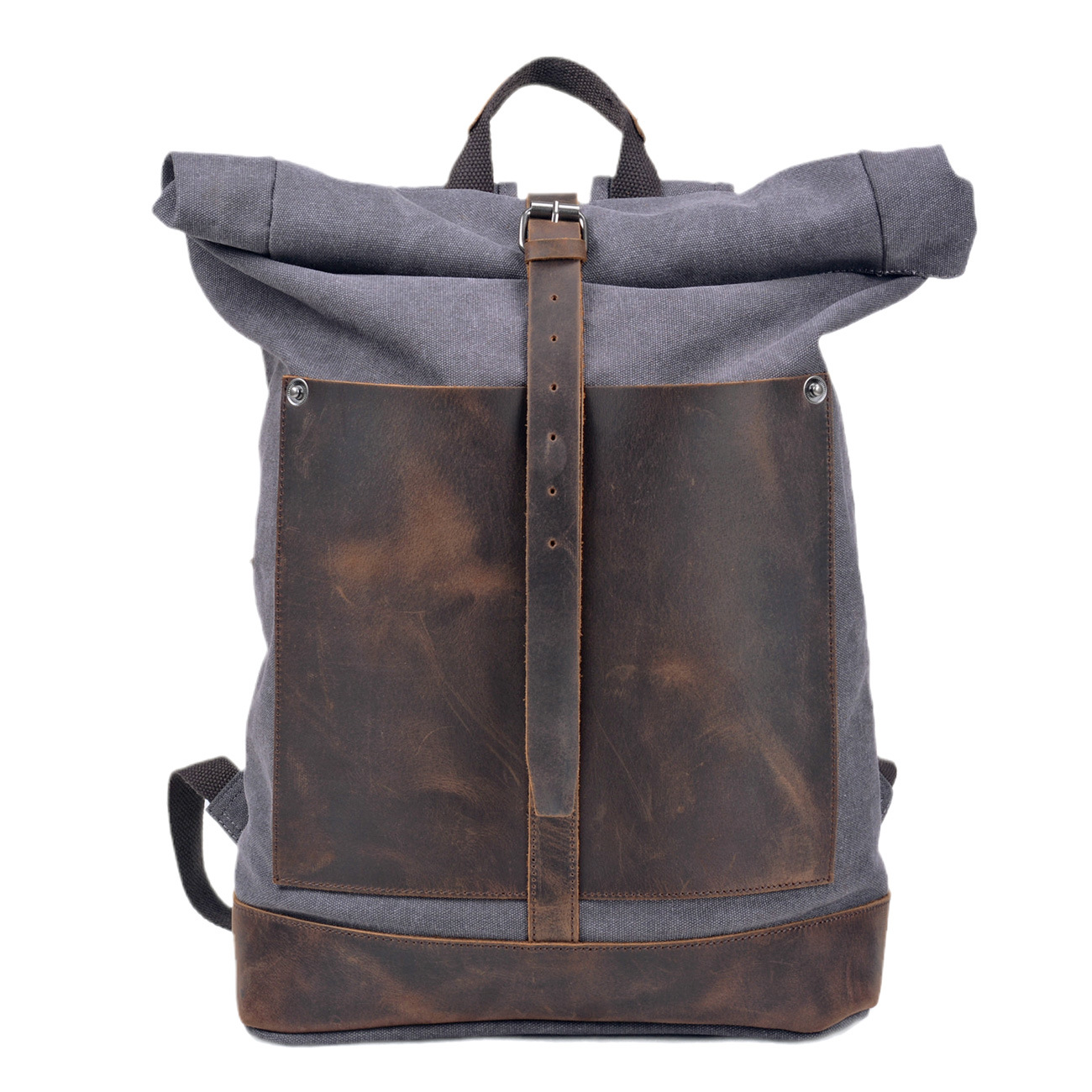 Leather Work Rucksack Mens - Mochila masculina de lona encerada com