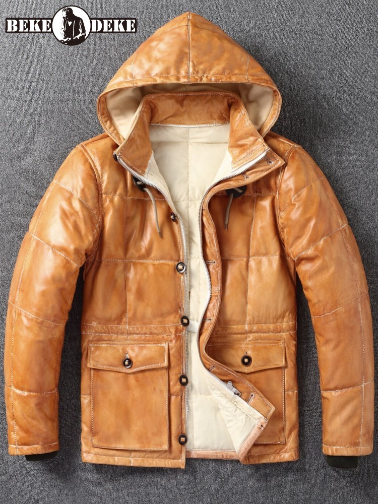 Jaqueta Masculina de Inverno e - Leather Work Jacket With Hood avaliação e preço