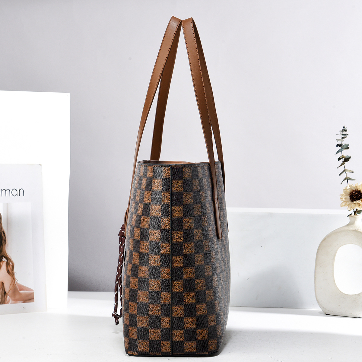 Sacolas de couro pu, bolsas e  - Leather Work Bag Women avaliação e preço