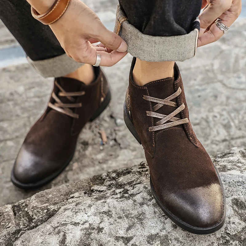 Nova camurça de vaca botas de  - Leather Workshop avaliação e preço