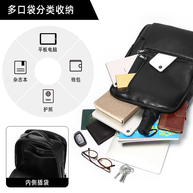 Mochila de couro genuíno preta - Leather Work Rucksack Mens avaliação e preço