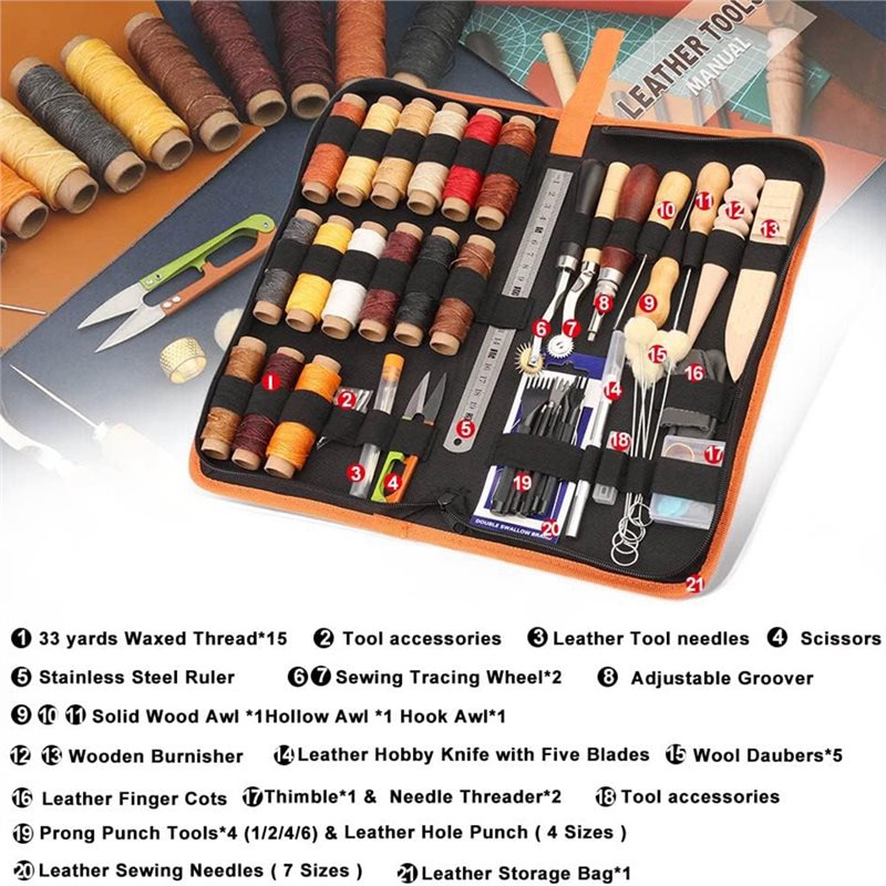 Kit de Ferramentas para Trabal - Beginner Leatherwork Kit avaliação e preço