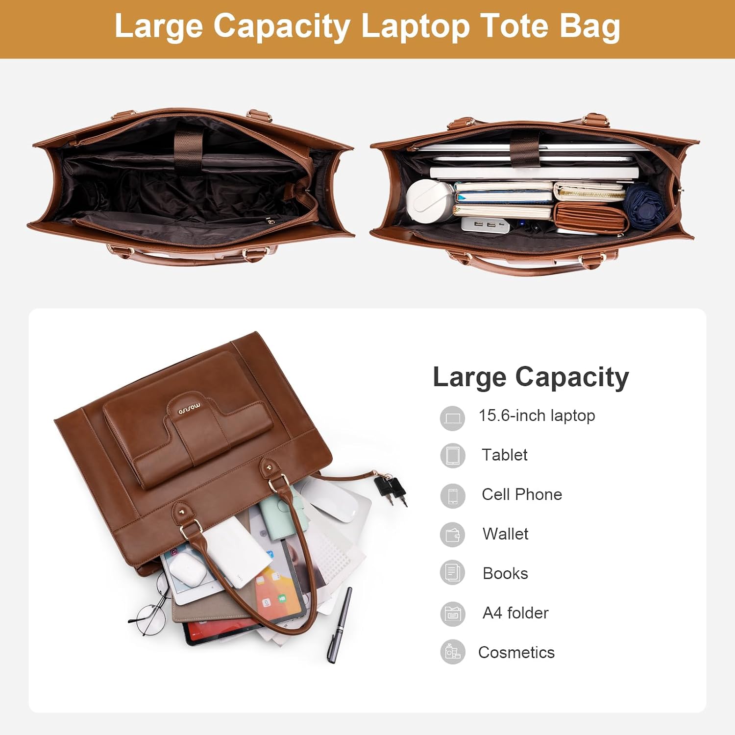 Bolsa de ombro MOSISO para lap - Leather Work Laptop Bag avaliação e preço
