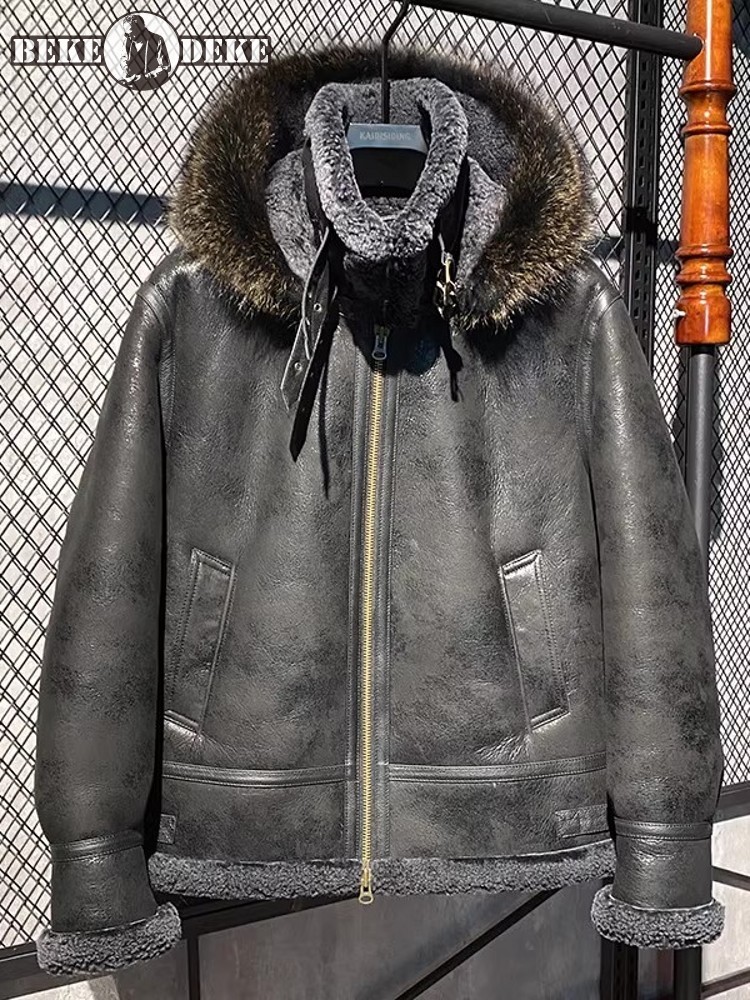 Jaqueta Masculina de Couro Gen - Leather Work Jacket With Hood avaliação e preço